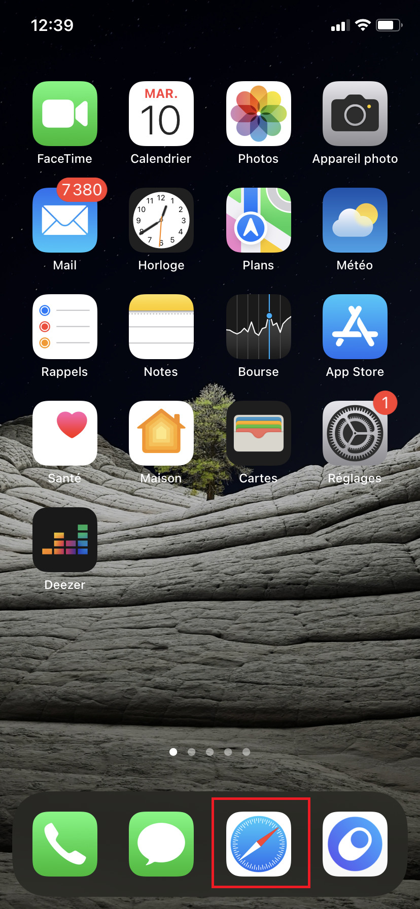 accueil phone application safari