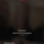 Application J&M contact : Inscription (pseudo)