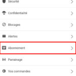 03. Cliquer sur "Abonnement"