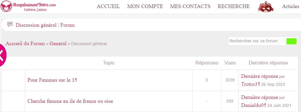 Screen forum acoquinement votre