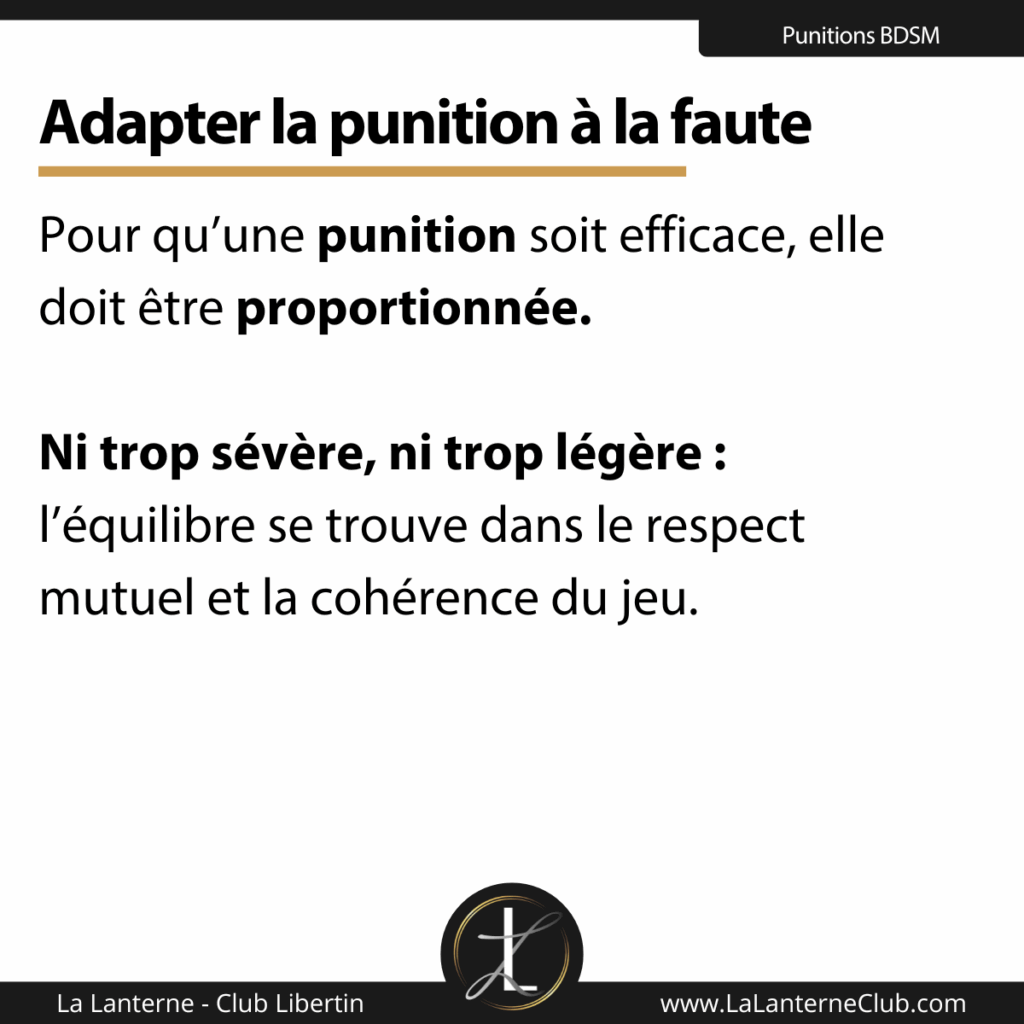 adapter punition a la faute