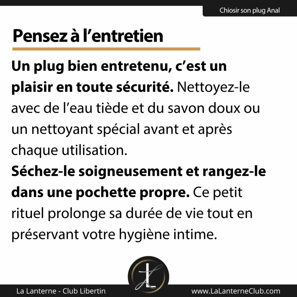 entretien plug anal conseils