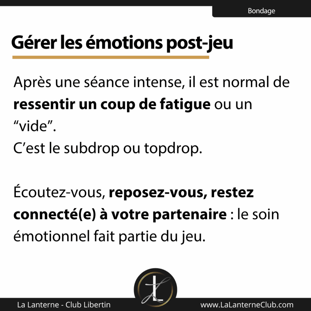 gestion emotion apres bondage subdrop