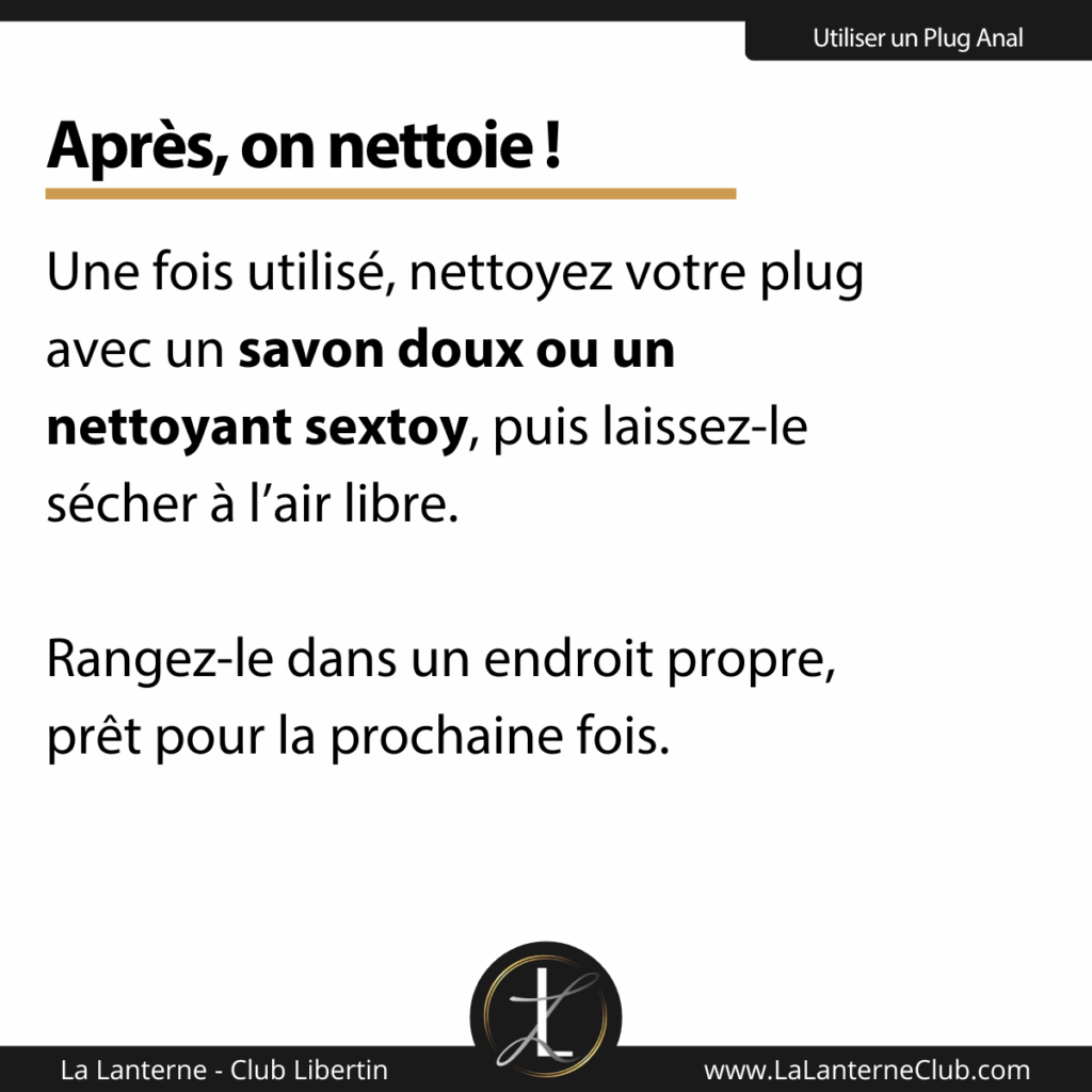 nettoyage plug anal entretien