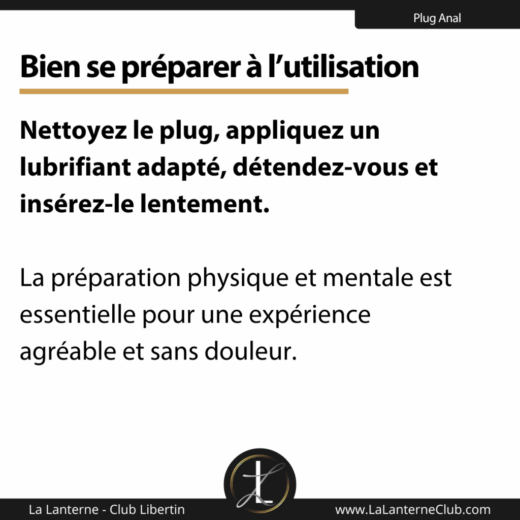 plug anal preparation utilisation