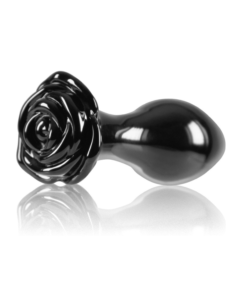 plug en verre crystal rose 7 x 32cm noir